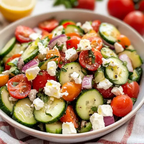 Cucumber Tomato and Feta Salad