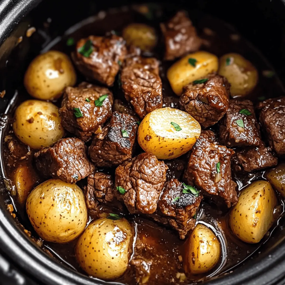 Garlic Butter Beef Bites with Potatoes