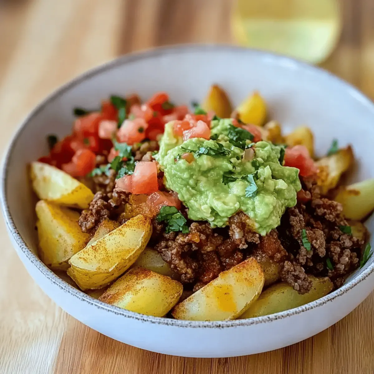 Ground Beef and Potato Taco Bowl