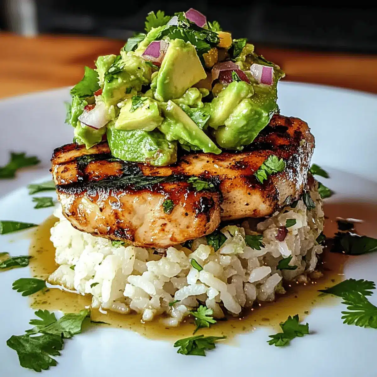 Honey Lime Chicken & Avocado Rice Stack