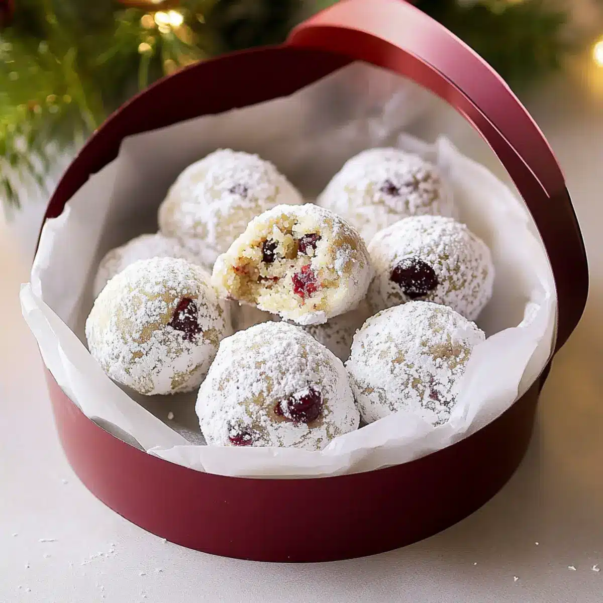 Cranberry Orange Snowball Cookies