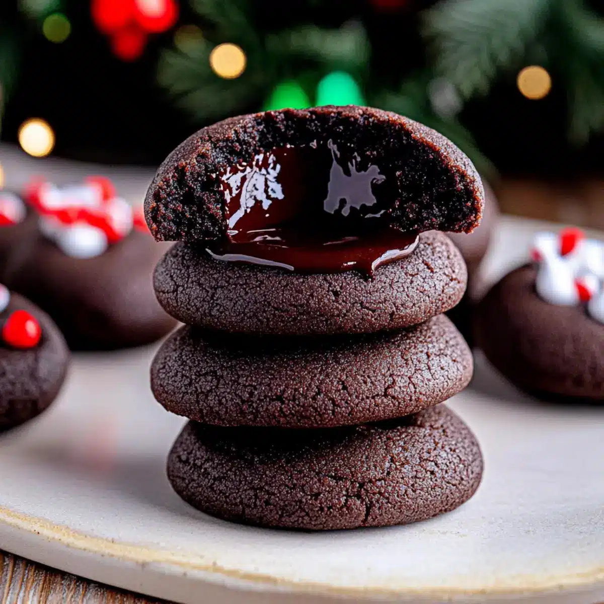Chocolate Thumbprint Cookies