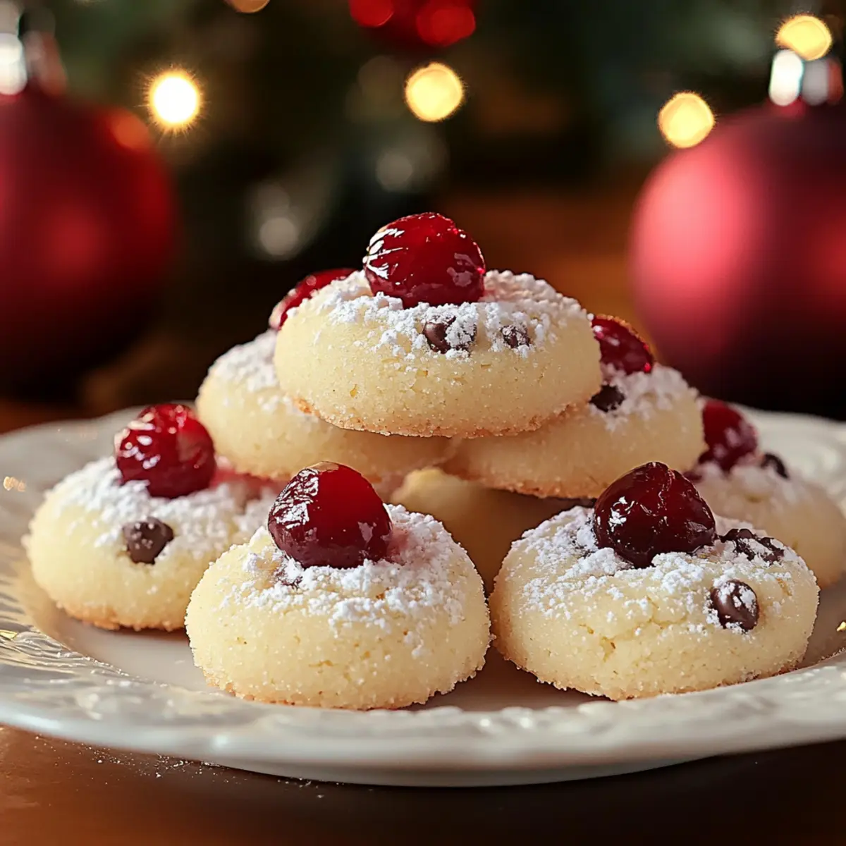 Christmas Maraschino Cherry Shortbread