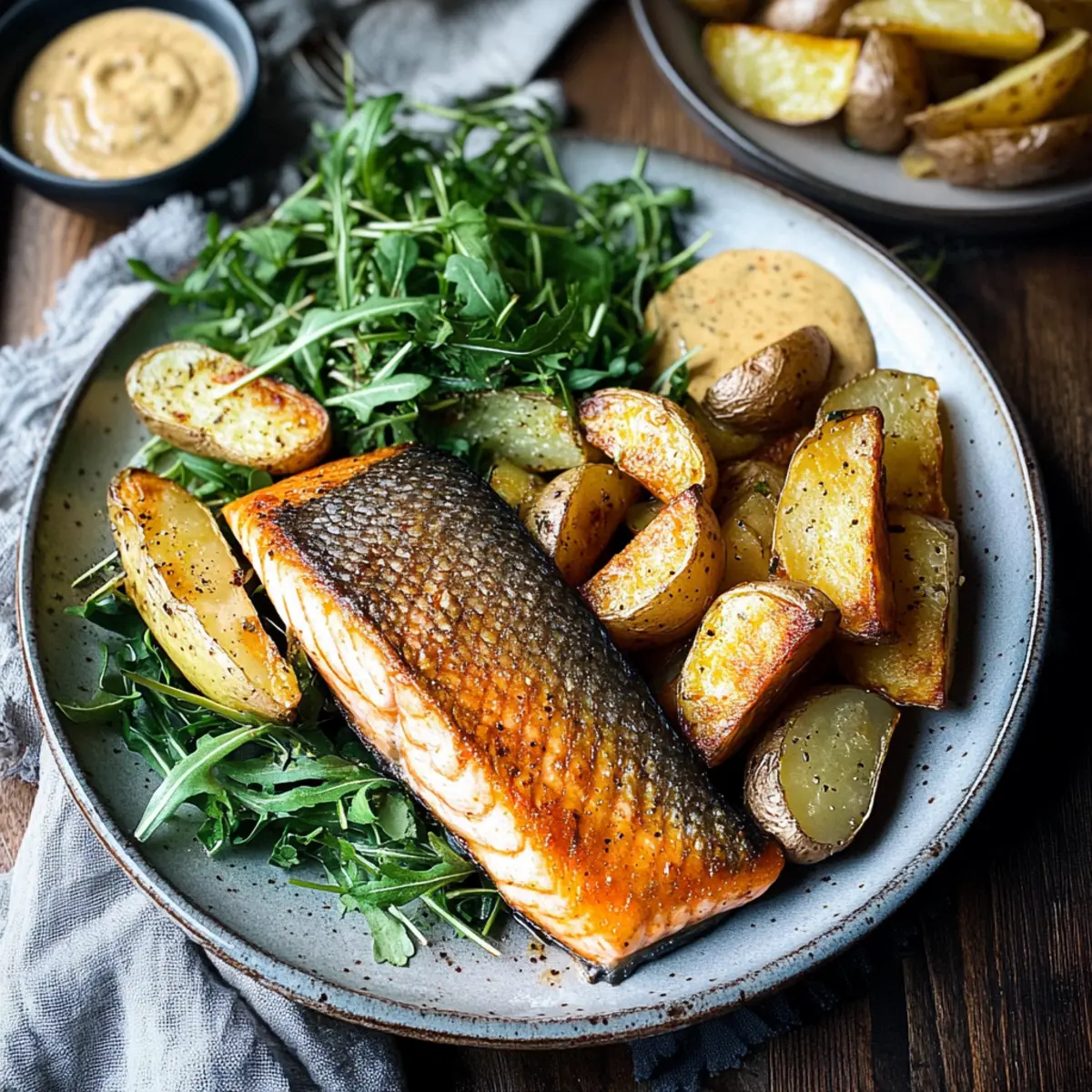 Seared Salmon with Roasted Potatoes
