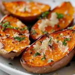 Garlic & Parmesan Roasted Sweet Potatoes