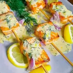 Salmon Pops With Piquant Dill Sauce