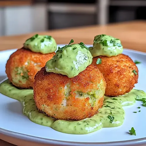 Salmon Balls with Creamy Avocado Sauce
