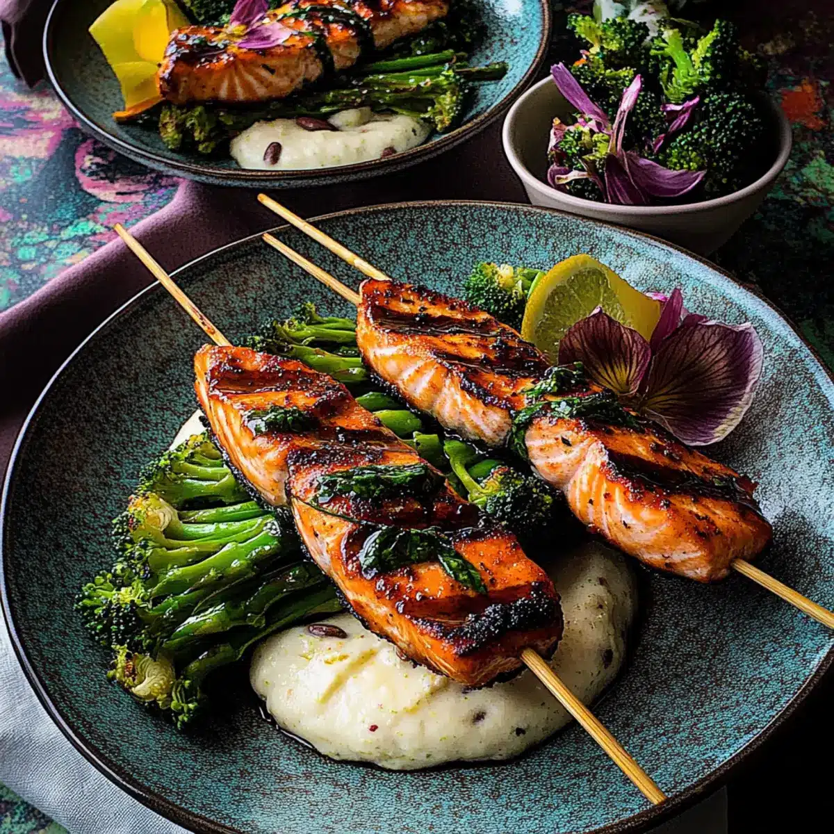 Skewered Salmon Steaks
