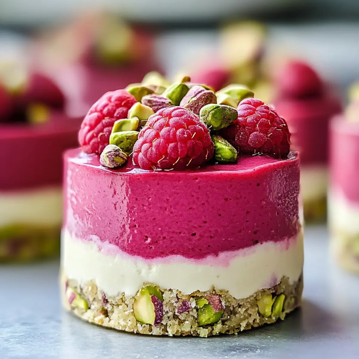 Raspberry Pistachio Mousse Cakes