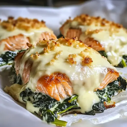 Baked Salmon with Spinach