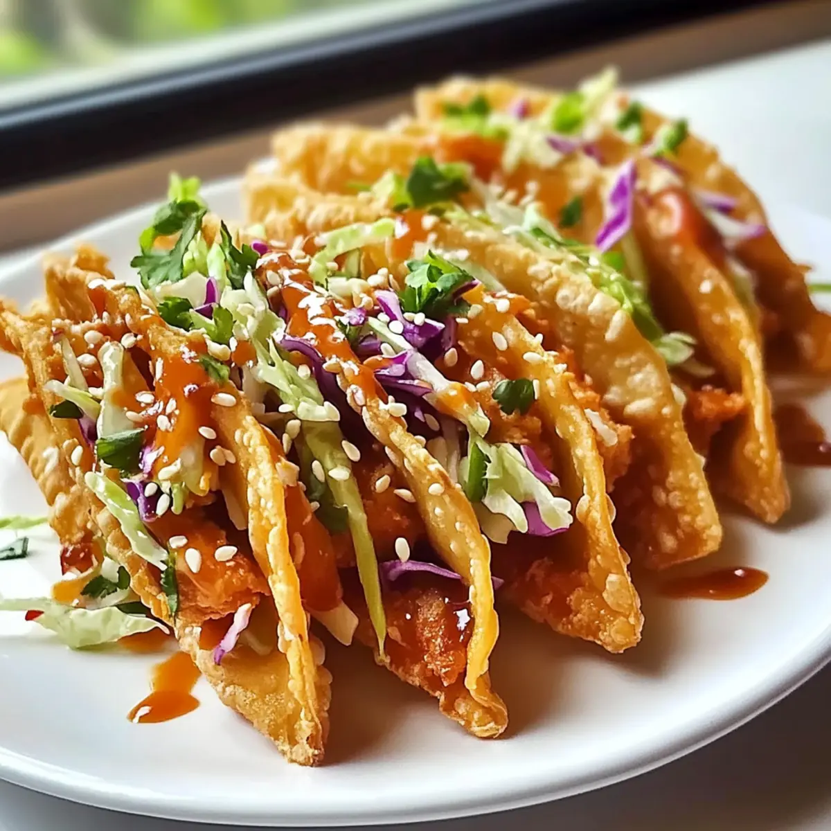 Crispy Chicken Wonton Tacos