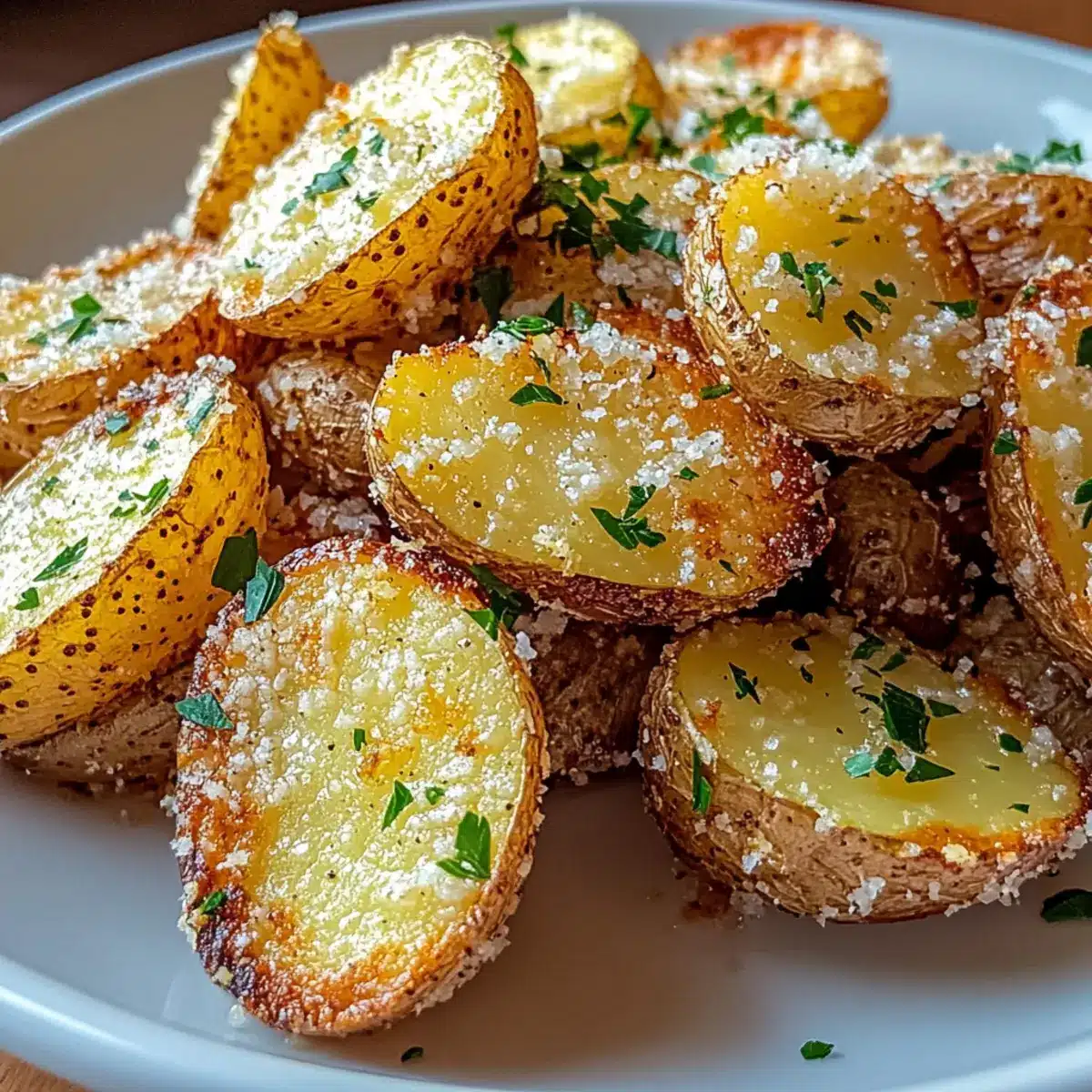 Air Fryer Baked Garlic Parmesan Potatoes