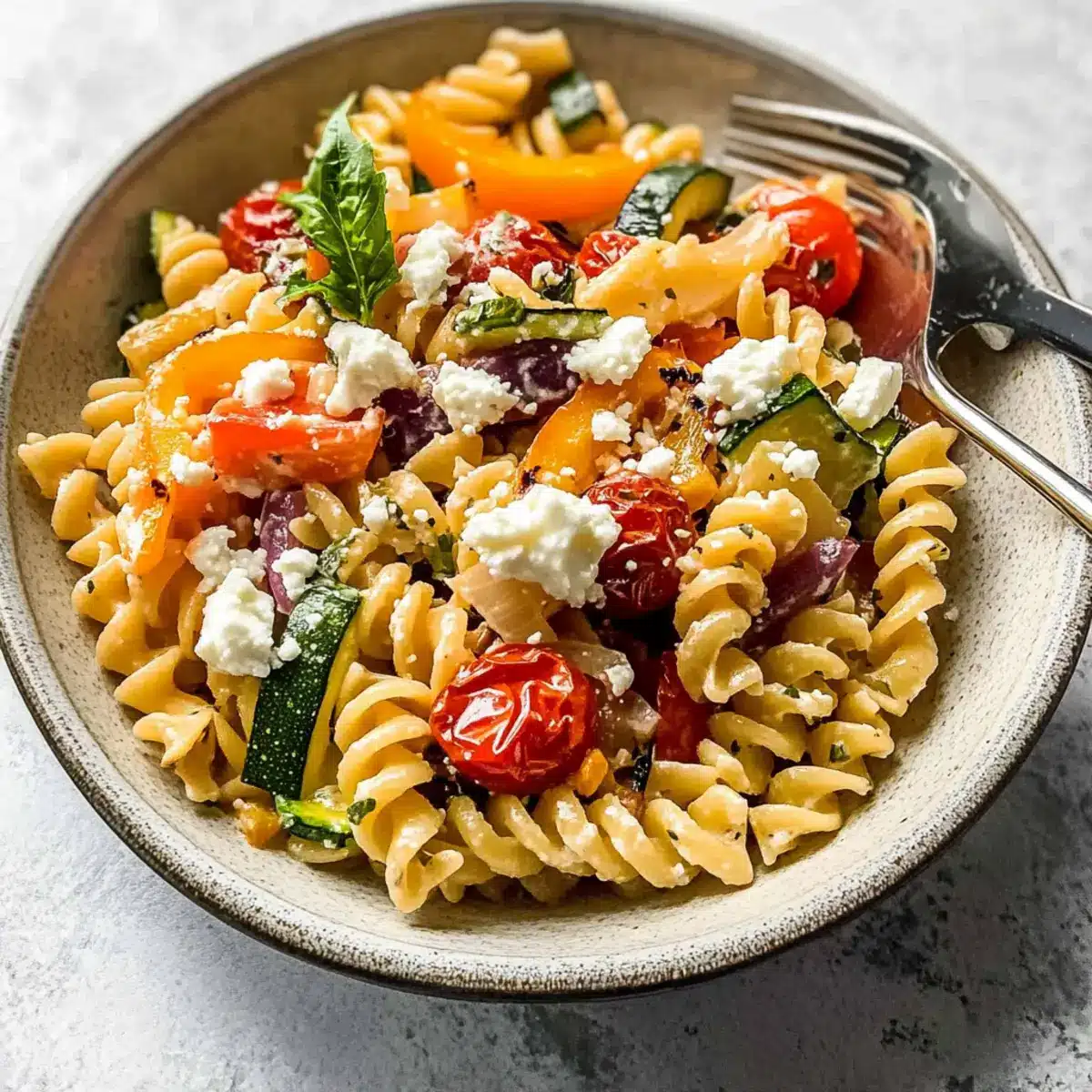 Roasted Veggie Pasta with Feta