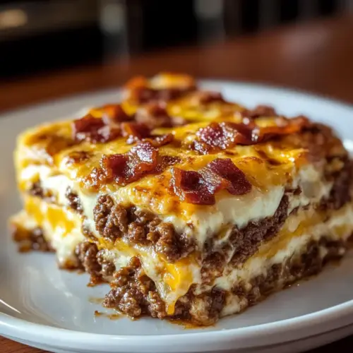 Low-Carb Bacon Cheeseburger Casserole
