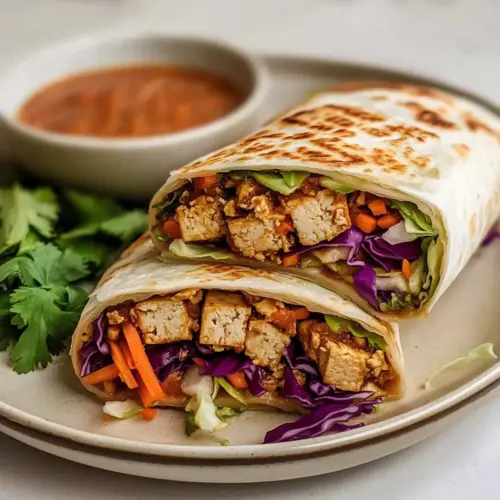 Maple Hoisin Shredded Tofu Wraps