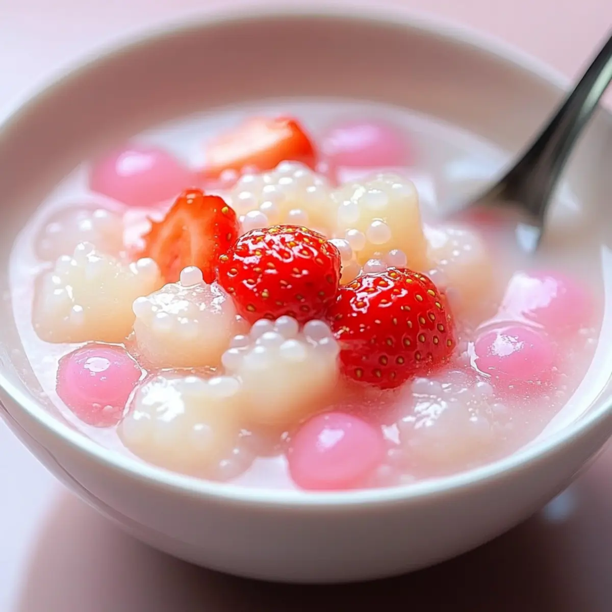 Strawberry Coconut Tapioca Dessert
