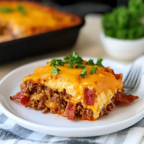 Low-Carb Bacon Cheeseburger Casserole