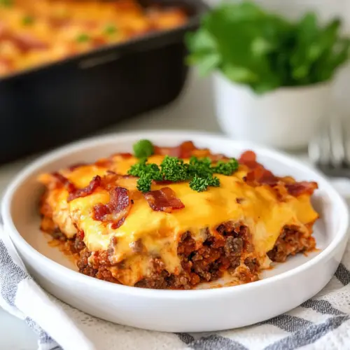 Low-Carb Bacon Cheeseburger Casserole
