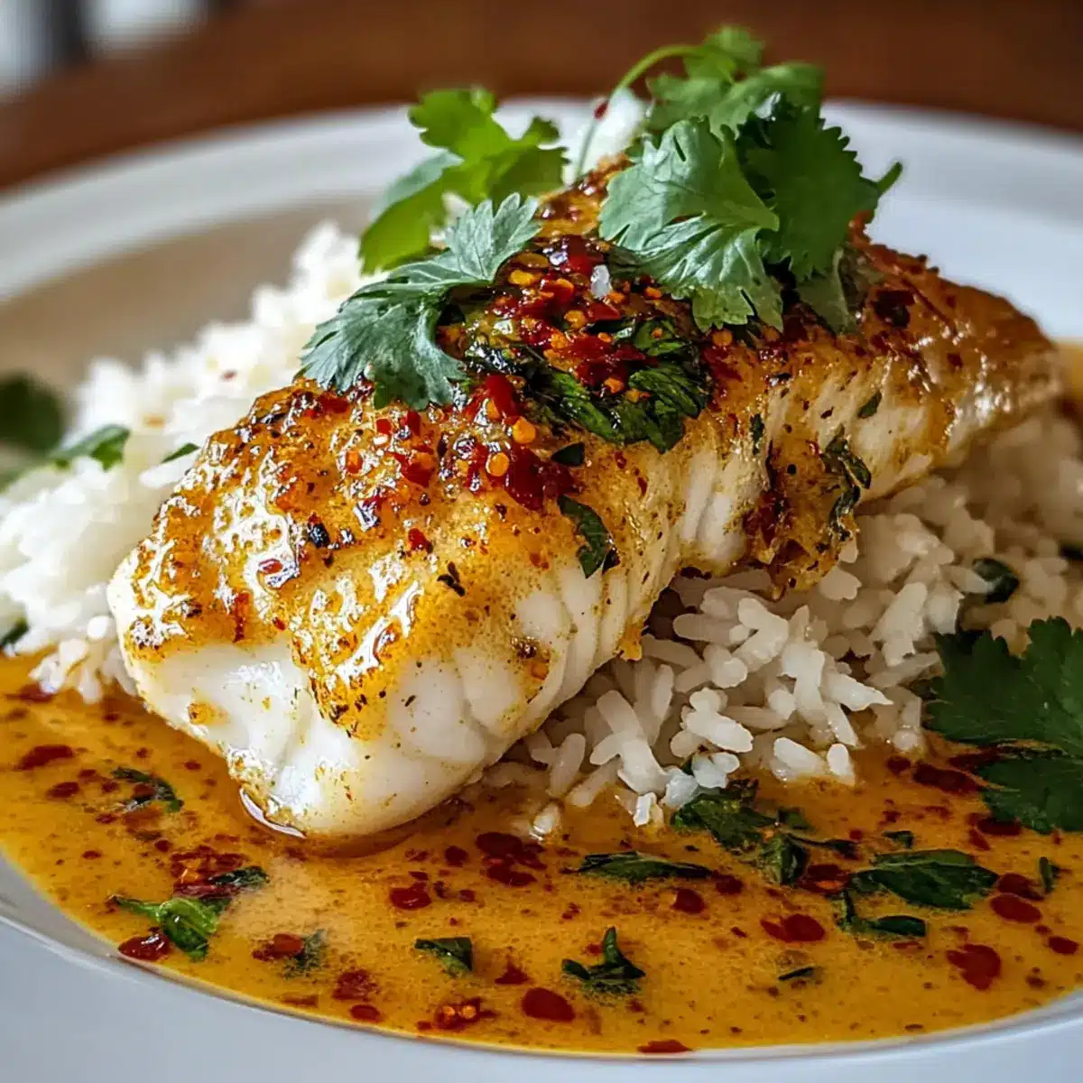 Tropical Grouper with Spicy Coconut