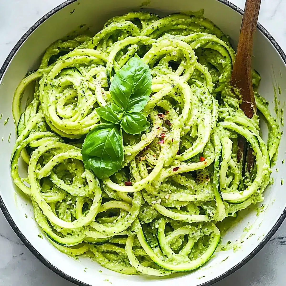 Raw Avocado Pesto Zucchini Noodles