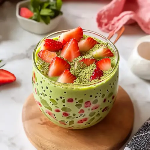 Strawberry Matcha Sago