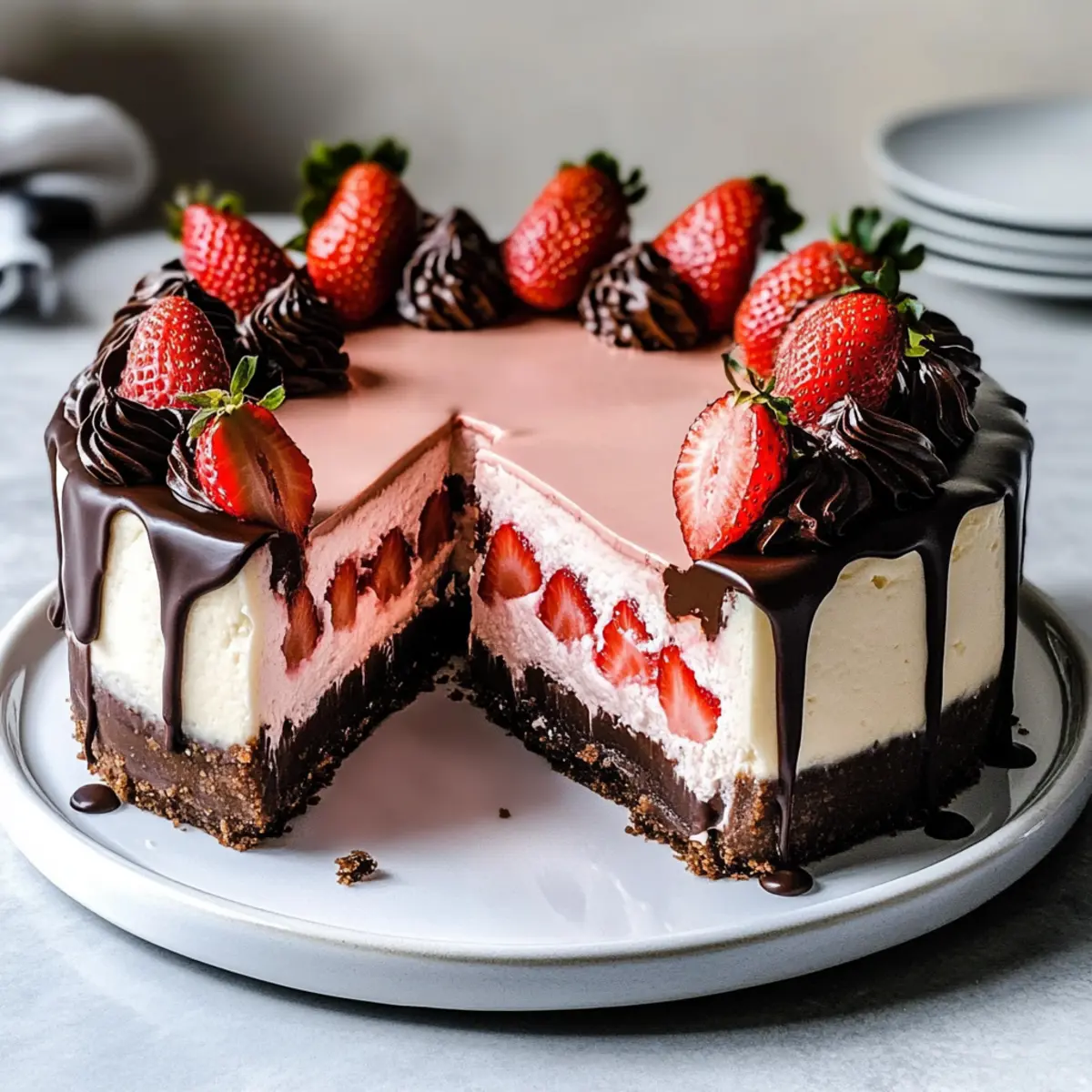 Chocolate Covered Strawberry Cheesecake Recipe