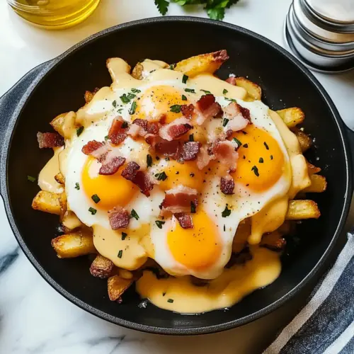 Breakfast Poutine with Hollandaise Sauce
