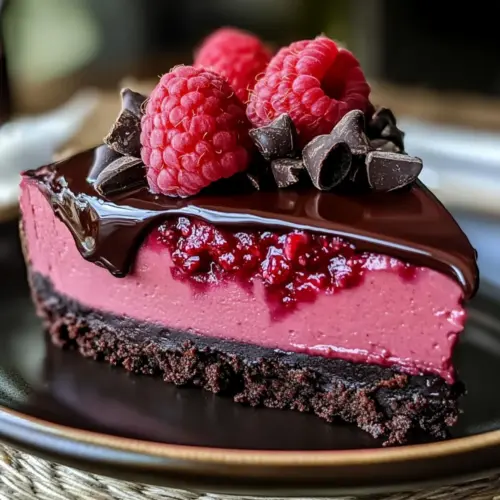Dark Chocolate Raspberry Cheesecake