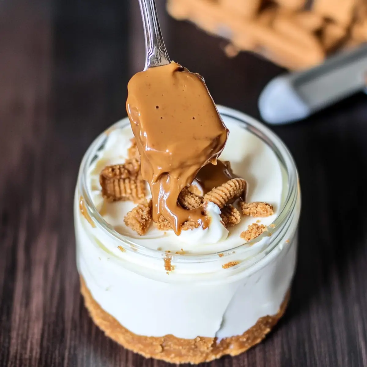 No-Bake Protein Biscoff Cheesecake