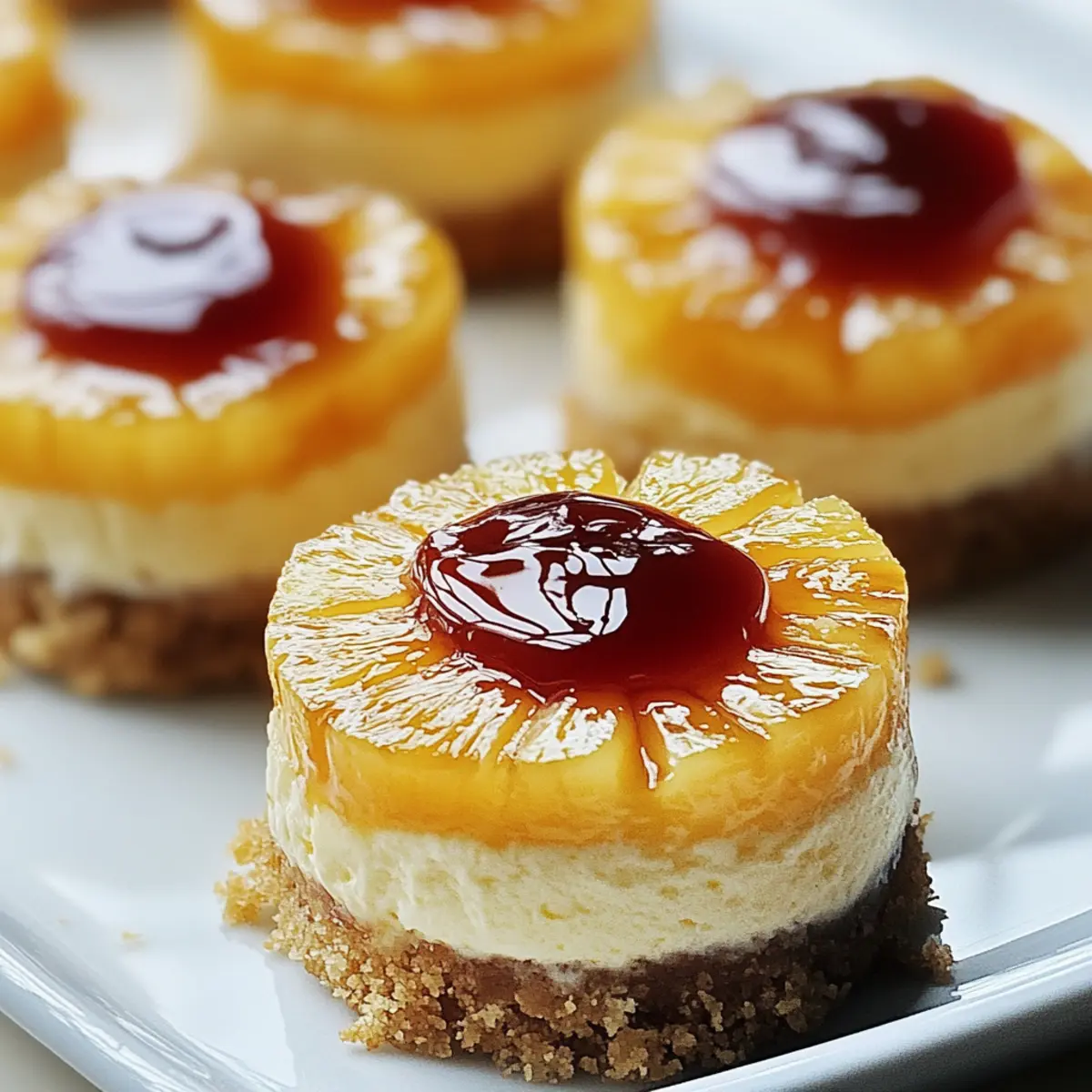Mini Pineapple Upside-Down Cheesecakes
