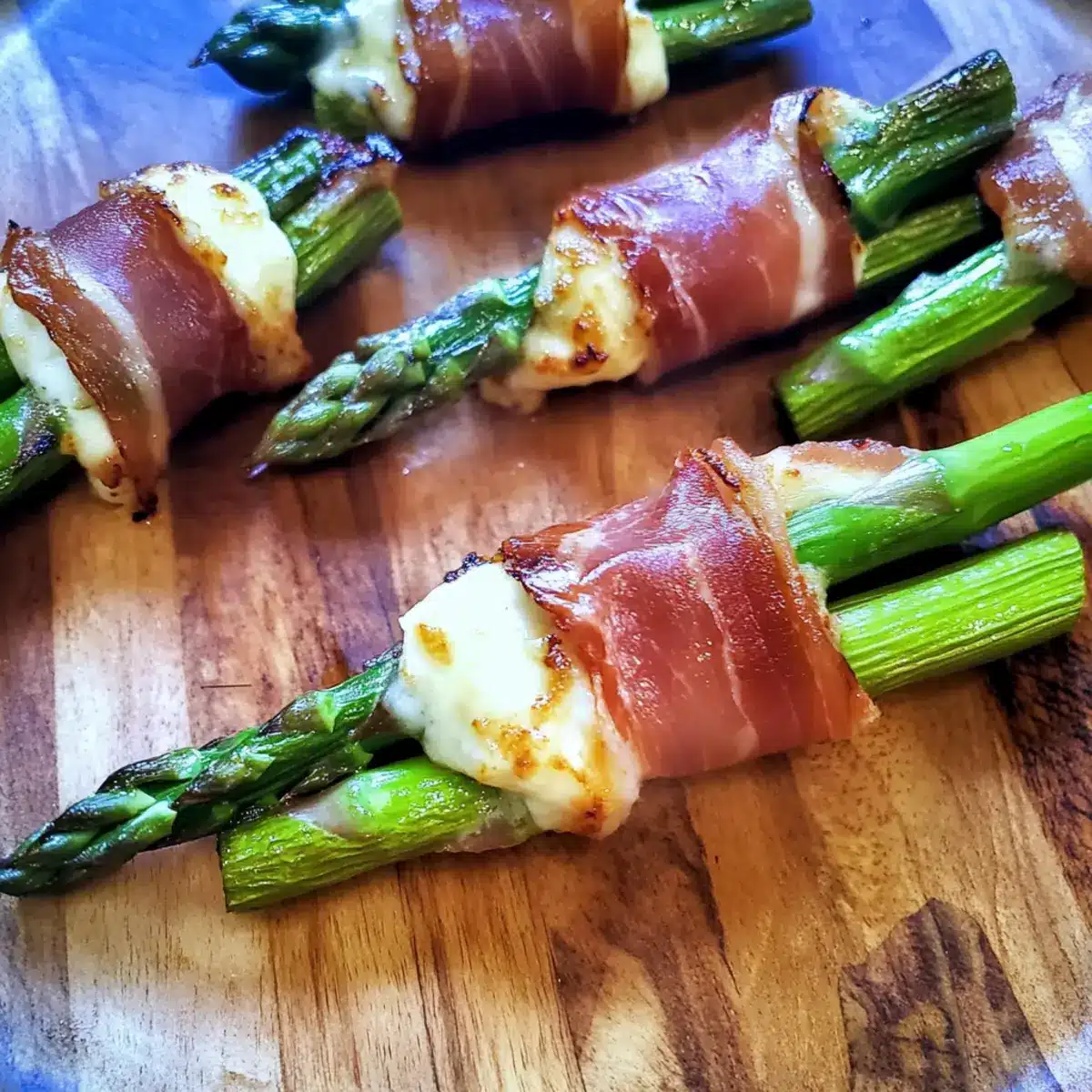 Grilled Asparagus Wrapped in Mozzarella & Prosciutto
