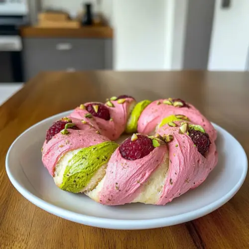 Raspberry Pistachio Sourdough Bagels