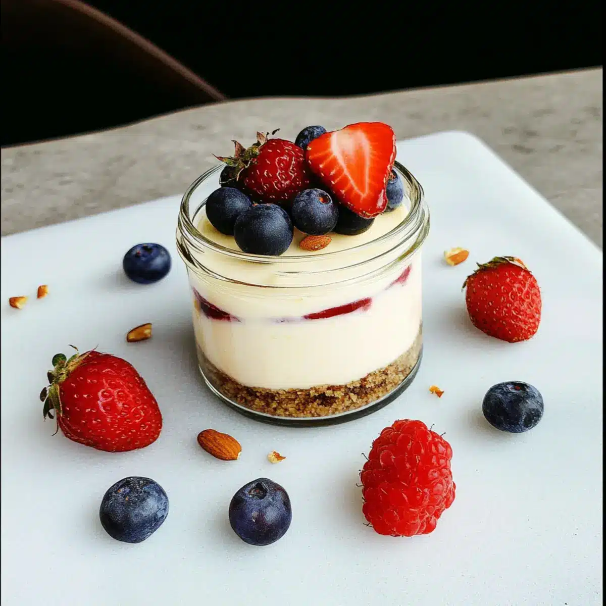 Healthy Protein Cheesecake Jars With Cottage Cheese