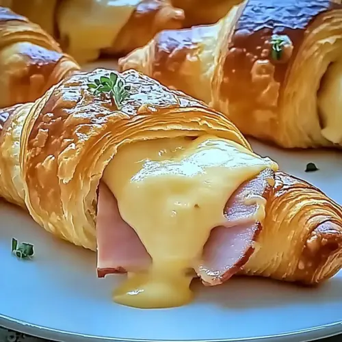Baked Ham and Cheese Croissants