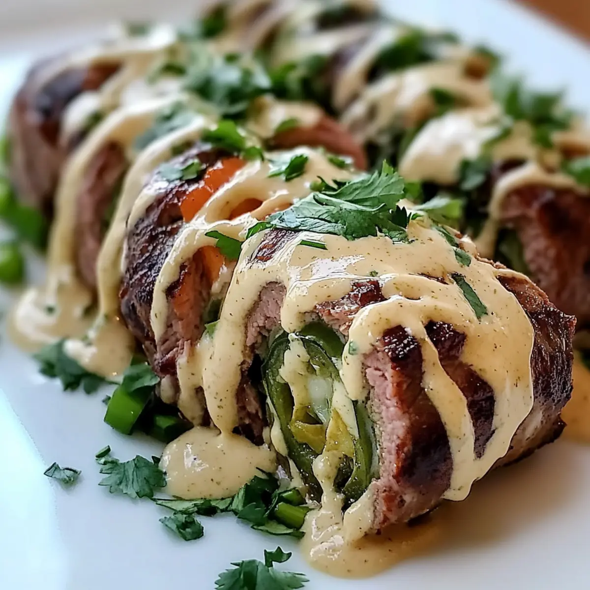 Green Chile Steak Roll Ups