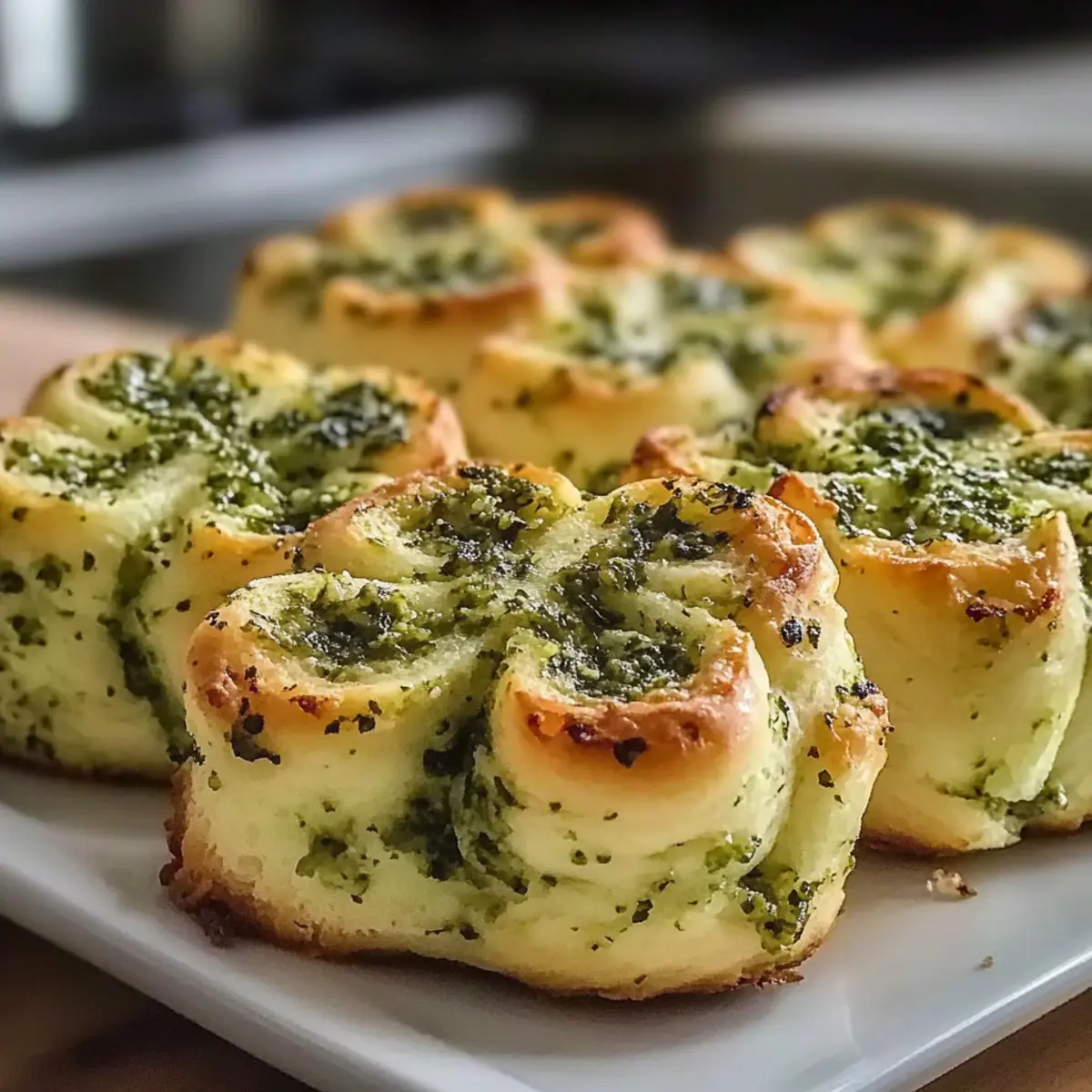 St. Patrick’s Shamrock Garlic Pesto Rolls